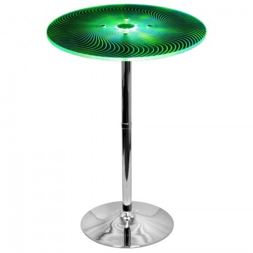 Light Up and Height Adjustable Contemporary Bar Table in Multi Spyra 