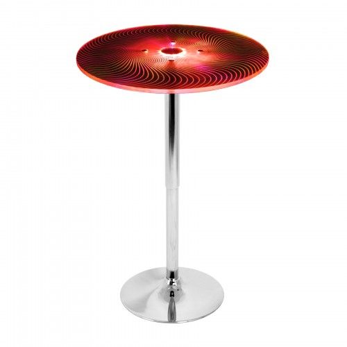 Light Up and Height Adjustable Contemporary Bar Table in Multi Spyra 