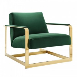 Modern Emerald Velvet Accent Chair Seg