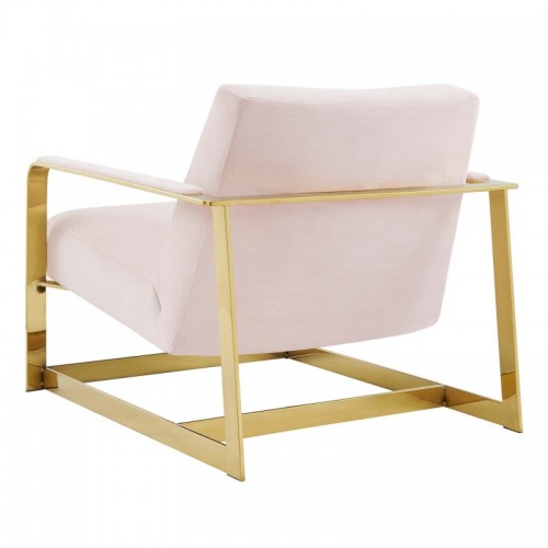 Modern Pink Velvet Accent Chair Seg