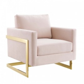 Modern Pink Velvet Accent Chair Posse