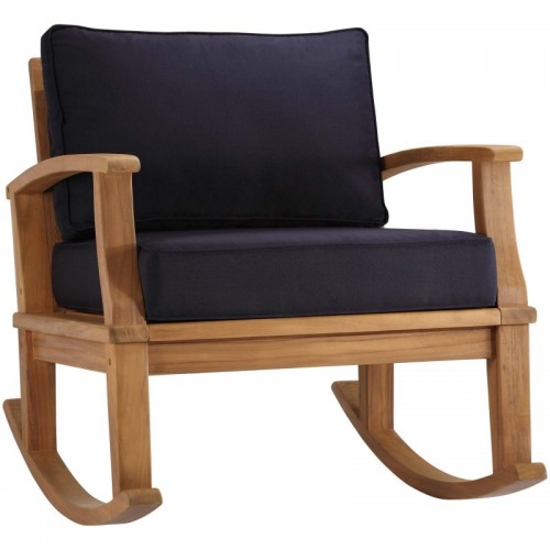 Modern Outdoor Patio Teak Rocking Chair Marina Modway Furniture - 1