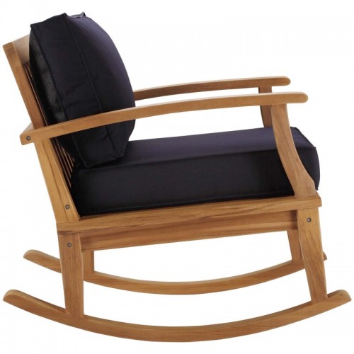 Modern Outdoor Patio Teak Rocking Chair Marina Modway Furniture - 2