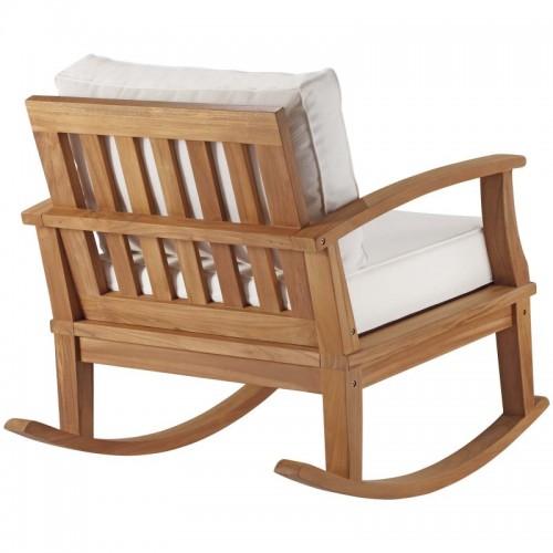 Modern Outdoor Patio Teak Rocking Chair Marina Modway Furniture - 3