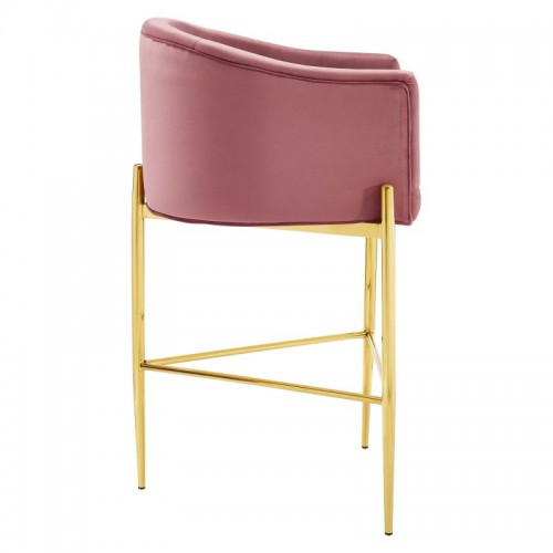 Modern Tufted Dusty Rose Velvet Bar Stool Savour