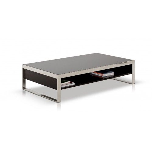 Contemporary ebony lacquer rectangular coffee table Iyo