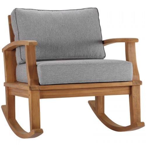 Modern Outdoor Patio Teak Rocking Chair Marina Modway Furniture - 4