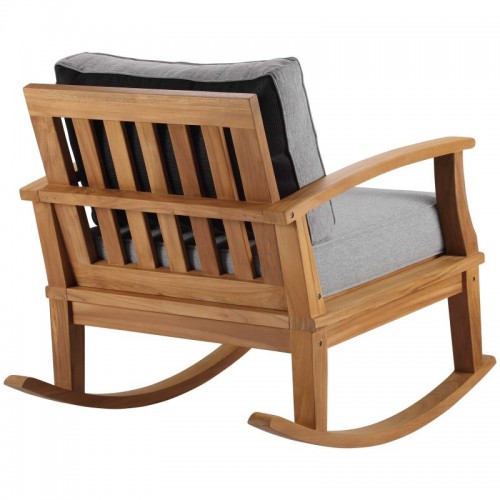 Modern Outdoor Patio Teak Rocking Chair Marina Modway Furniture - 6