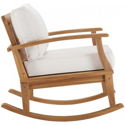 Modern Outdoor Patio Teak Rocking Chair Marina Modway Furniture - 5