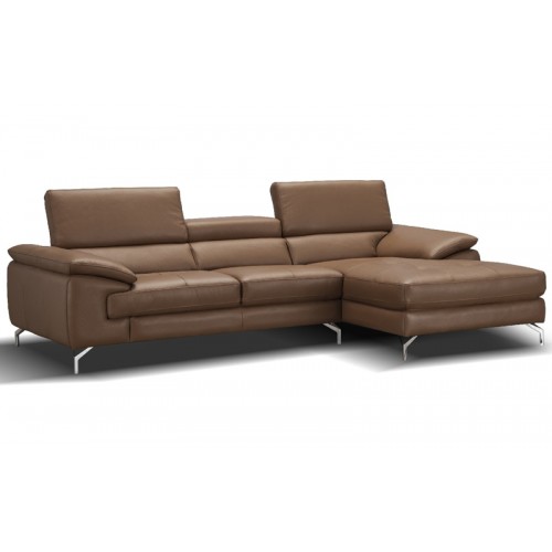 Modern Premium Leather Sectional Sofa Lux in Caramel
