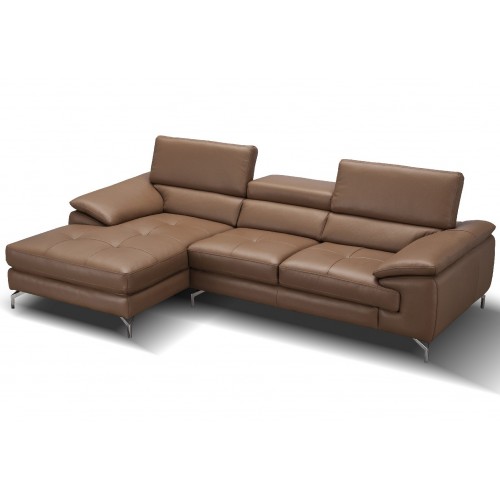 Modern Premium Leather Sectional Sofa Lux in Caramel