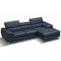 Modern Premium Leather Sectional Sofa Lux in Blue