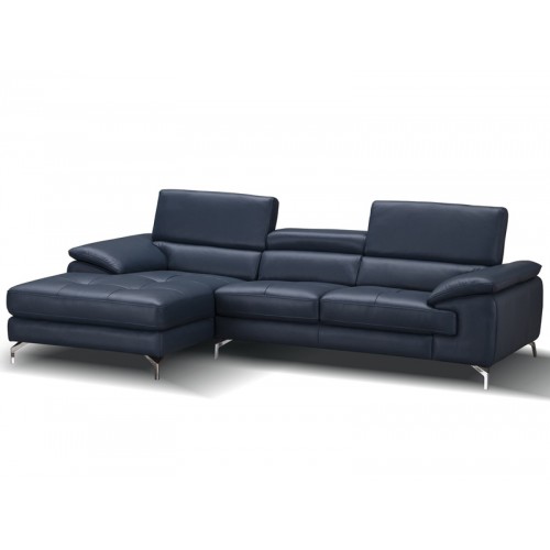 Modern Premium Leather Sectional Sofa Lux in Blue