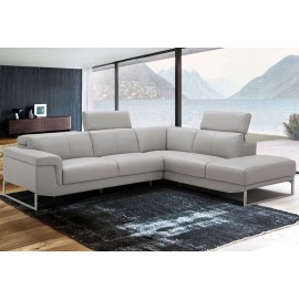 Modern grey leather sectional Athena