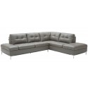 Modern grey leather sectional with storage Angela