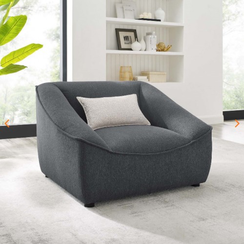Modern Charcoal Grey Lounge Chair Comprise