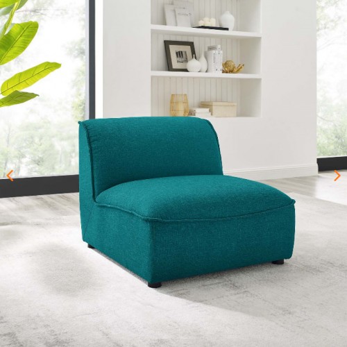 Modern Teal fabric armless lounge Chair Thor