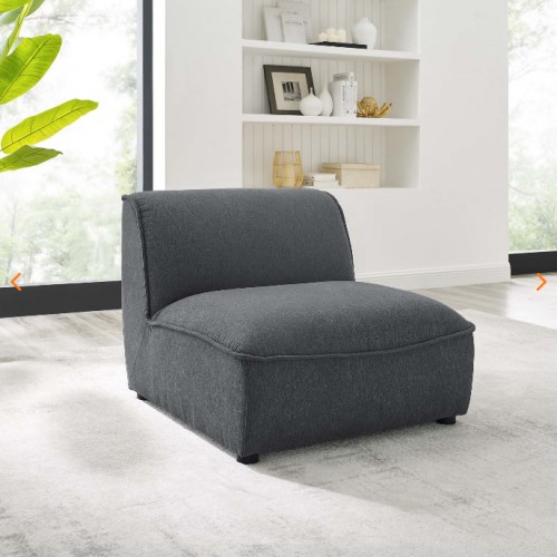 Modern Charcoal Grey Armless Lounge Chair Thor