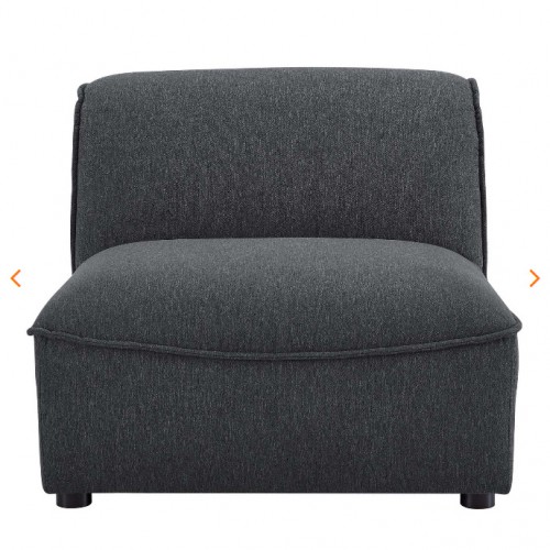 Modern Charcoal Grey Armless Lounge Chair Thor
