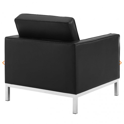 Modern black faux leather club chair Loft