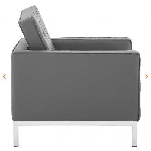 Modern grey faux leather club chair Loft
