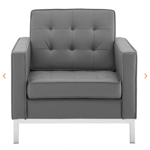 Modern grey faux leather club chair Loft