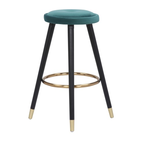 Set of 2 Modern Green Velvet Counter stools Cavalier