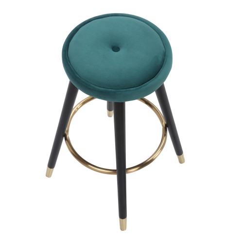 Set of 2 Modern Green Velvet Counter stools Cavalier