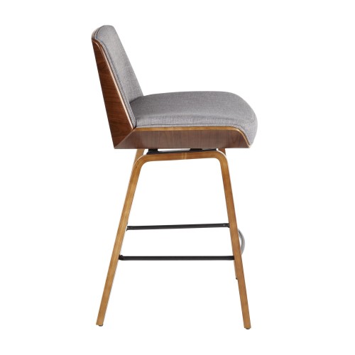  Edit: Mid-century Modern Counter Stool in Walnut and Light Grey Corazza 