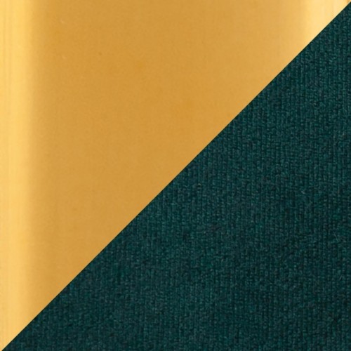 Set of 2 Contemporary Upholstered Adjustable Bar Stools in Gold Steel and Green Velvet Dakota