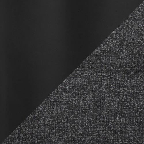 Industrial Upholstered Bar Stool in Black Metal and Dark Grey Fabric Boyne