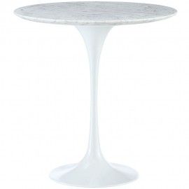 Modern Round White Marble Side Table Lippo