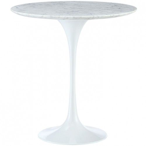 Modern Round White Marble Side Table Lippo