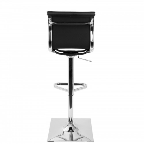 Contemporary Adjustable Bar stool with Swivel in Black Faux Leather Masters