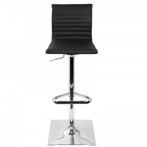 Contemporary Adjustable Bar stool with Swivel in Black Faux Leather Masters