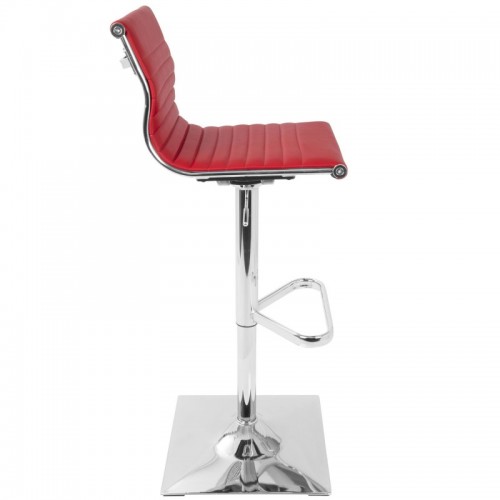 Contemporary Adjustable Bar stool with Swivel in Red Faux Leather Masters