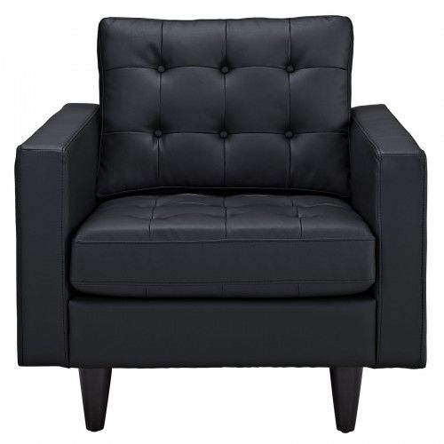 Modern Black Leather Club Chair Imperial