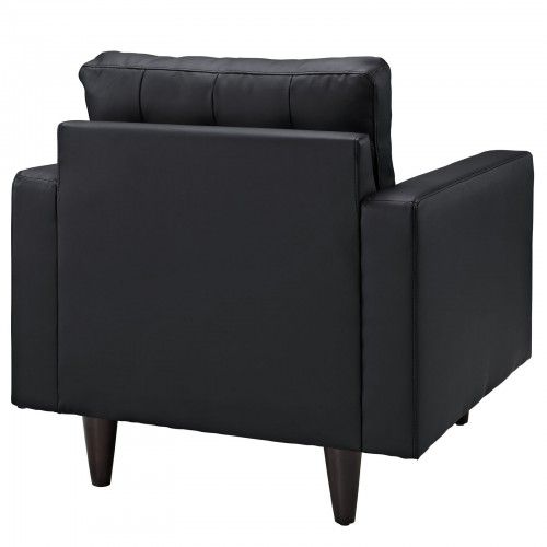 Modern Black Leather Club Chair Imperial