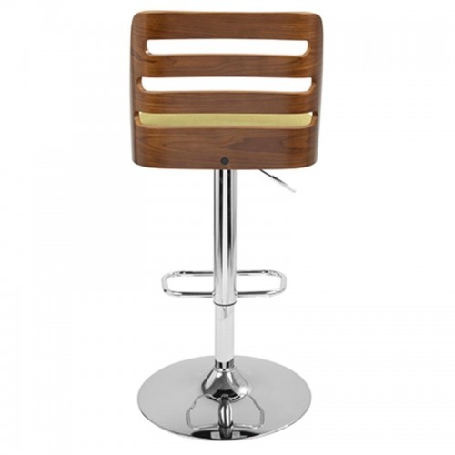 Mid-Century Modern Adjustable Bar stool with Swivel in Walnut and Green Trevi
