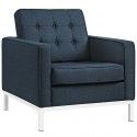 Modern Blue Fabric Club Chair Loft
