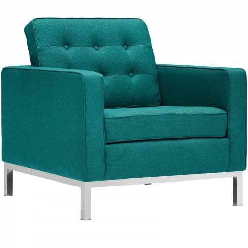 Modern Teal Fabric Club Chair Loft