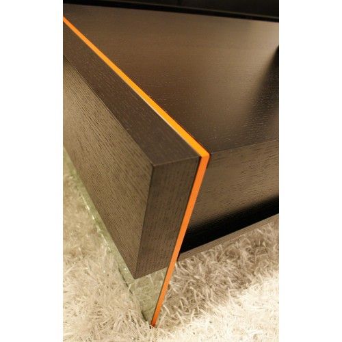 Modern Wenge Floating Coffee Table with Drawer Stone