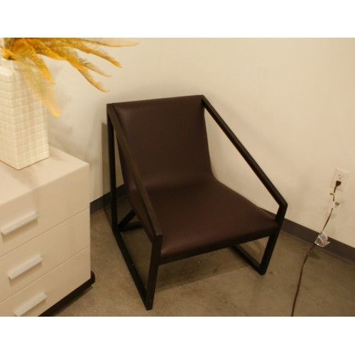 Modern Brown Leather Lounge Chair Tanto