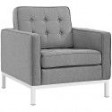 Modern Light Grey Fabric Club Chair Loft