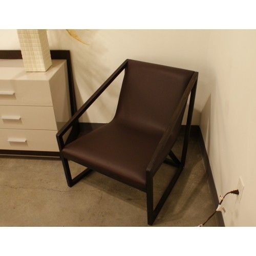 Modern Brown Leather Lounge Chair Tanto