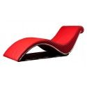 Modern Red Leather Chaise Lounge Essex
