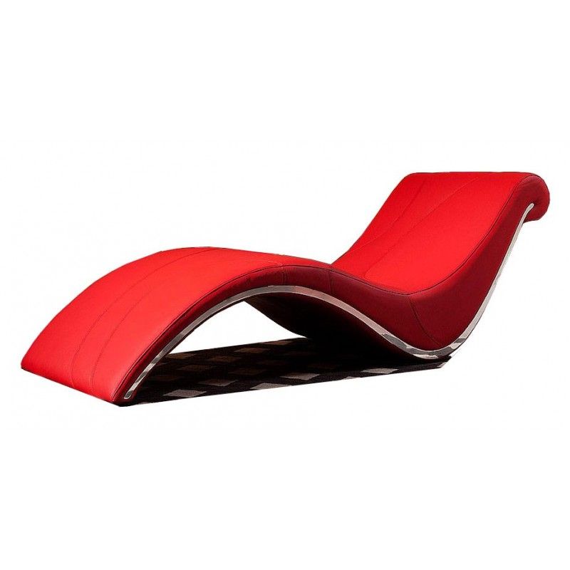 Modern Red Leather Chaise Lounge, Leather Lounge Chaise