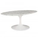 Modern Marble White Oval Coffee Table Lippo