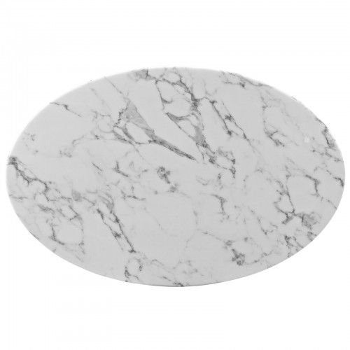 Modern Marble White Oval Coffee Table Lippo