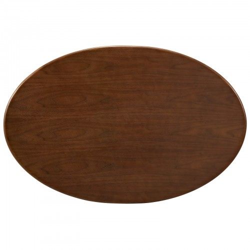 Modern Walnut Oval Coffee Table Lippo